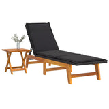 Vidaxl ligbed met tafeltje poly rattan en massief acaciahout