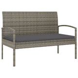 Vidaxl tuinbank met kussen 105 cm poly rattan grijs