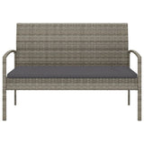 Vidaxl tuinbank met kussen 105 cm poly rattan grijs