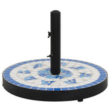Vidaxl parasolvoet rond 12 kg blauw en wit