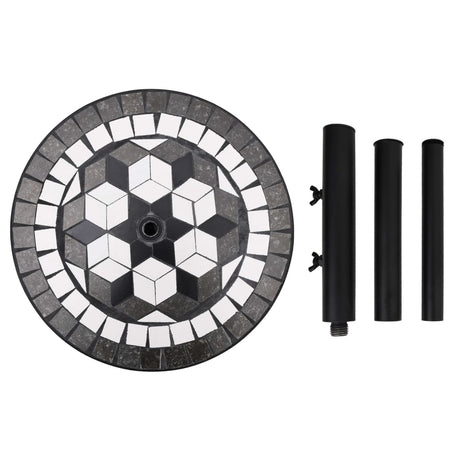 Vidaxl parasolvoet rond 12 kg zwart en wit