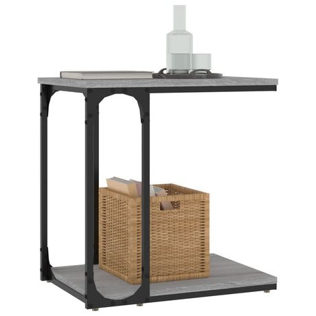Vidaxl bijzettafel 50x35x52 cm bewerkt hout grijs sonoma eikenkleur