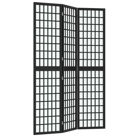 Vidaxl kamerscherm inklapbaar 3 panelen japanse stijl 120x170 cm zwart