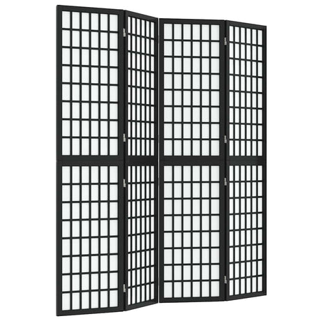 Vidaxl kamerscherm inklapbaar 4 panelen japanse stijl 160x170 cm zwart