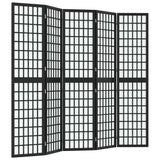 Vidaxl kamerscherm inklapbaar 5 panelen japanse stijl 200x170 cm zwart