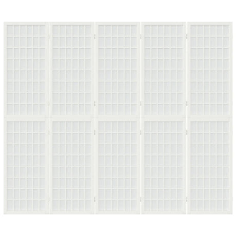 Vidaxl kamerscherm inklapbaar 5 panelen japanse stijl 200x170 cm wit