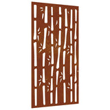 Vidaxl wanddecoratie tuin bamboe-ontwerp 105x55 cm cortenstaal