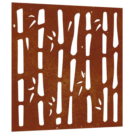 Vidaxl wanddecoratie tuin bamboe-ontwerp 55x55 cm cortenstaal