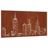Vidaxl wanddecoratie tuin skyline-ontwerp 105x55 cm cortenstaal