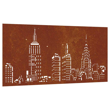 Vidaxl wanddecoratie tuin skyline-ontwerp 105x55 cm cortenstaal