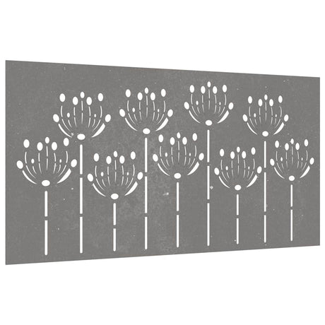 Vidaxl wanddecoratie tuin bloemenontwerp 105x55 cm cortenstaal