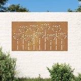 Vidaxl Decorazione murale Design fiore da giardino 105x55 cm Cortenstaal