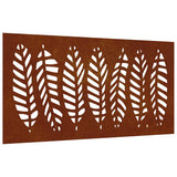 Vidaxl wanddecoratie tuin bladontwerp 105x55 cm cortenstaal