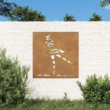 Vidaxl Mauer Dekoratiounsgaart Ballet Dänzer Design 55x55 cm CORTEN STARS