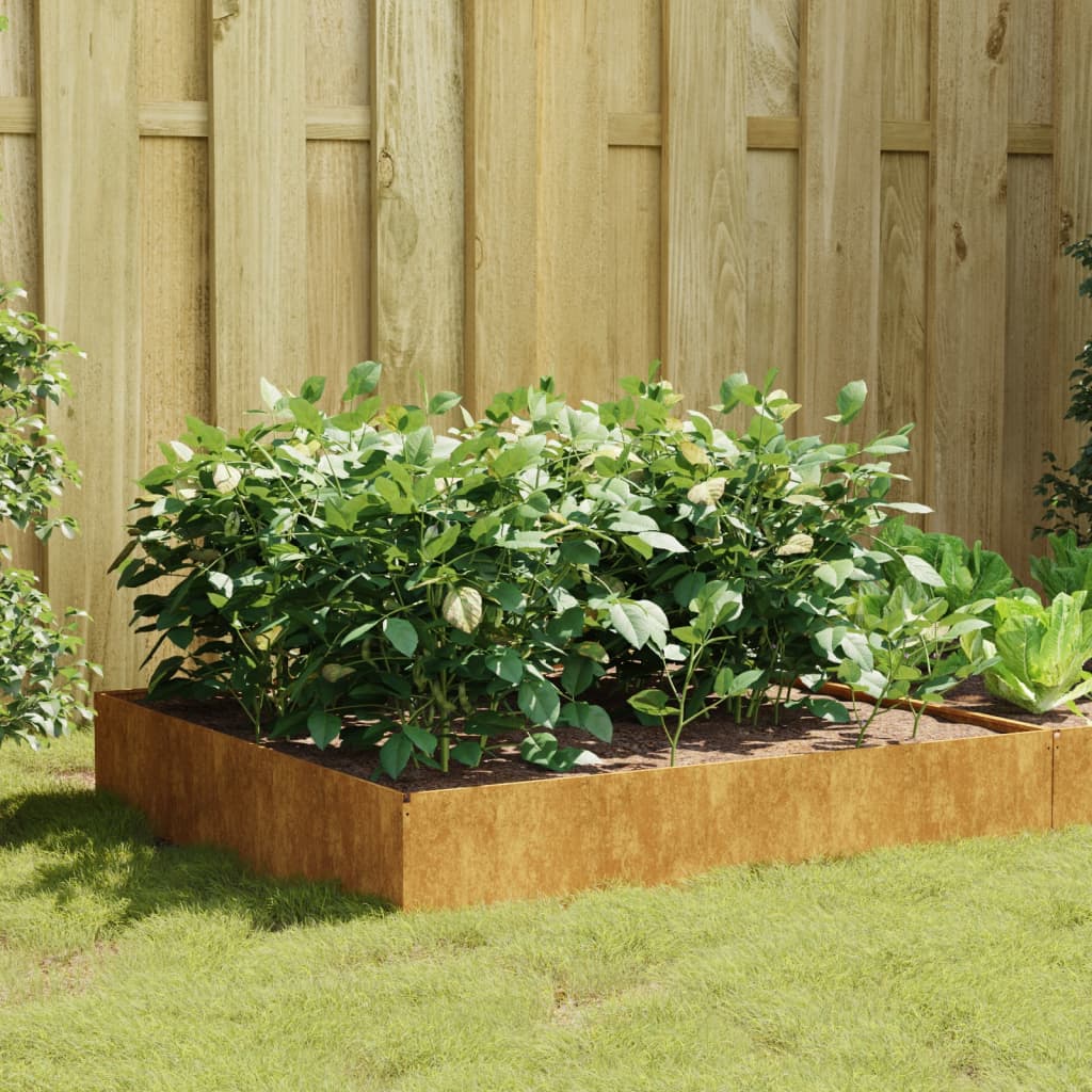 Vidaxl Planter je dvignil 100x100x33,5 cm Cortenstaal