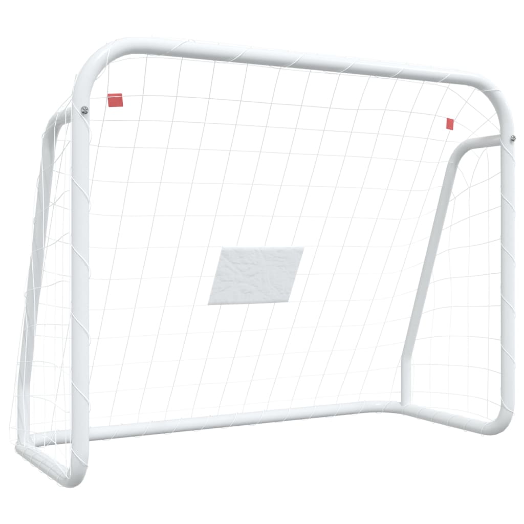 Vidaxl voetbaldoel met net 125x96x60 cm staal en polyester wit