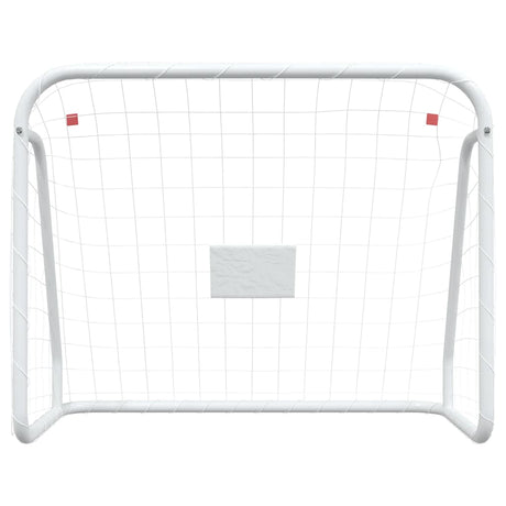 Vidaxl voetbaldoel met net 125x96x60 cm staal en polyester wit