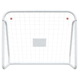 Objectif de football Vidaxl avec acier net 125x96x60 cm et blanc en polyester