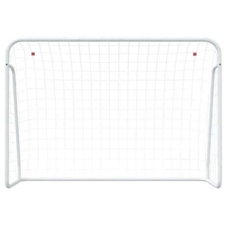 Vidaxl voetbaldoel met net 214x75x152 cm staal en polyester wit