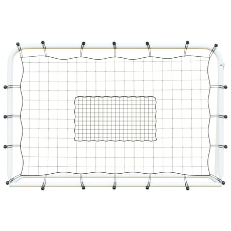 Vidaxl voetbalrebounder 184x61x123 cm staal en pe wit en zwart