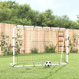 Vidaxl Football Rebounder 184x61x123 cm Stahl und PE -Weiß und Schwarz