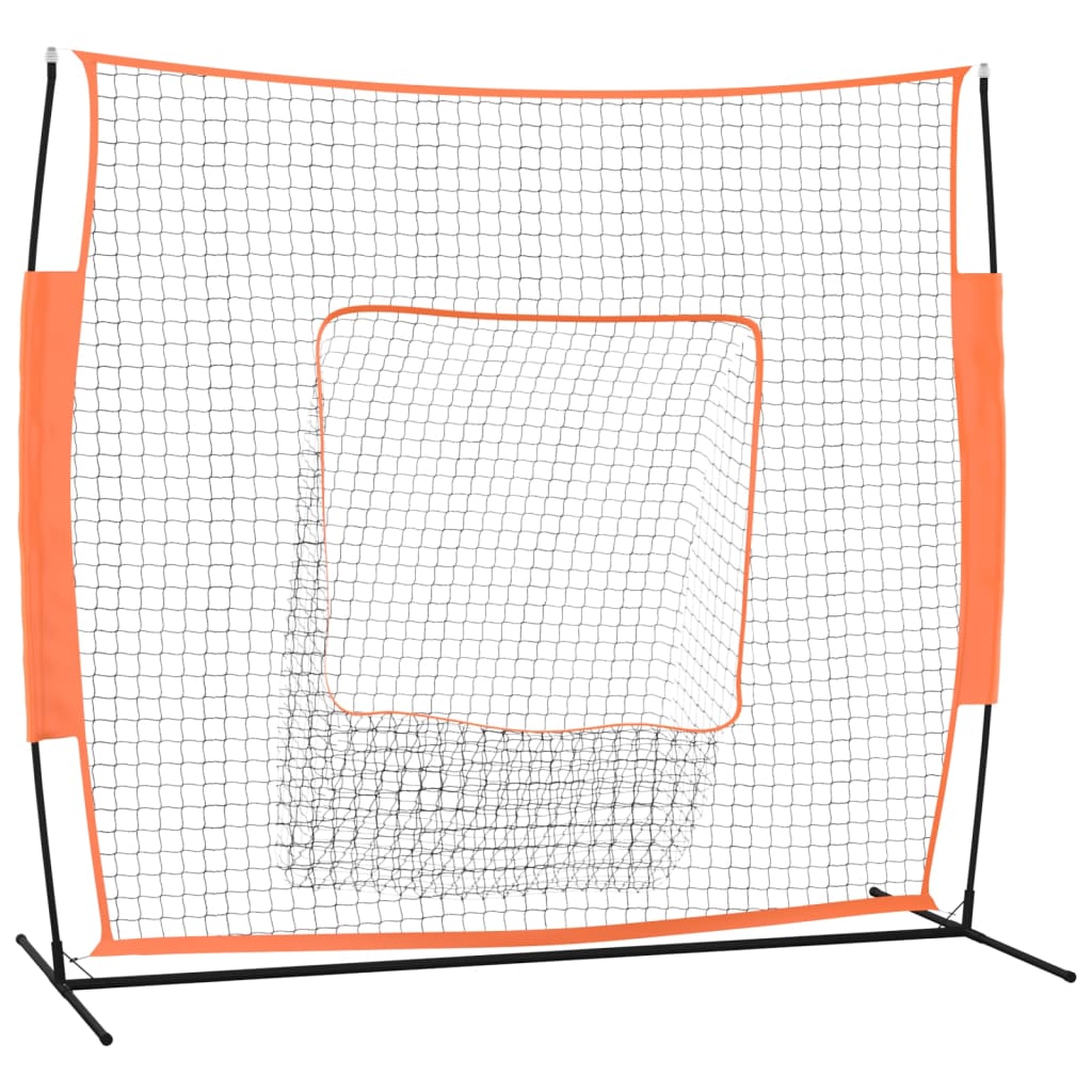 Vidaxl Baseball netto bærbar 219x107x212 cm stål polyester rød svart