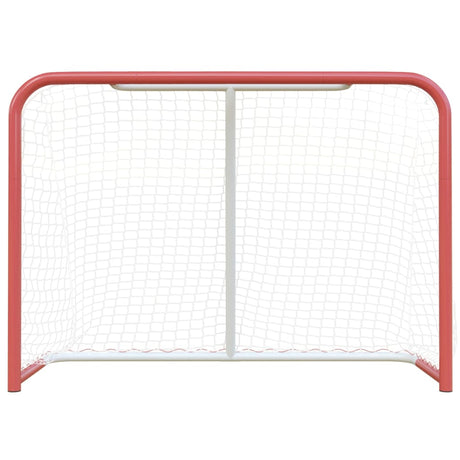 Vidaxl hockeydoel met net 153x60x118 cm staal en polyester rood en wit
