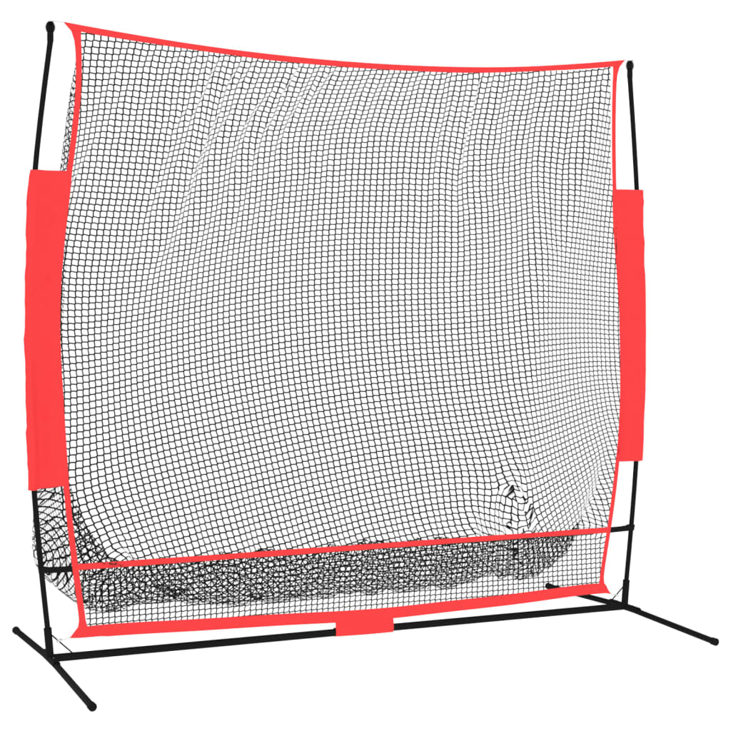 Vidaxl Baseball Net Portable 215x107x216 cm Polyester Svart och rött