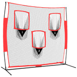 Vidaxl Baseball Net Portable 183x105x183 cm polyester sort og rød