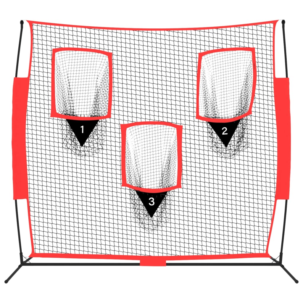 Vidaxl Baseball Net Portable 183x105x183 cm polyester sort og rød