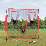 Vidaxl Baseball Net Portable 183x105x183 cm polyester sort og rød