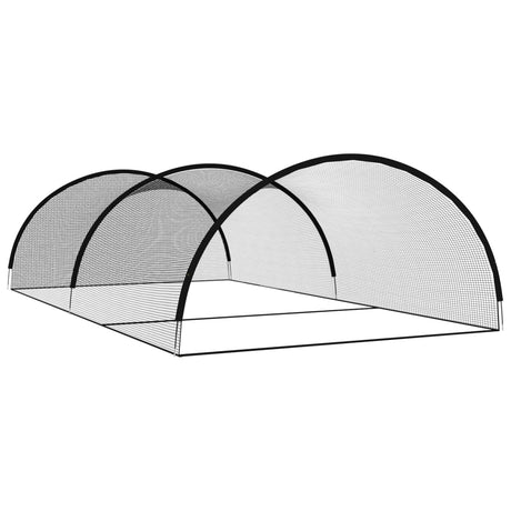 Vidaxl slagkooi honkbal 900x400x250 cm polyester zwart