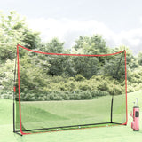 Vidaxl Golf Training Network 305x91x213 cm poliestere nero e rosso