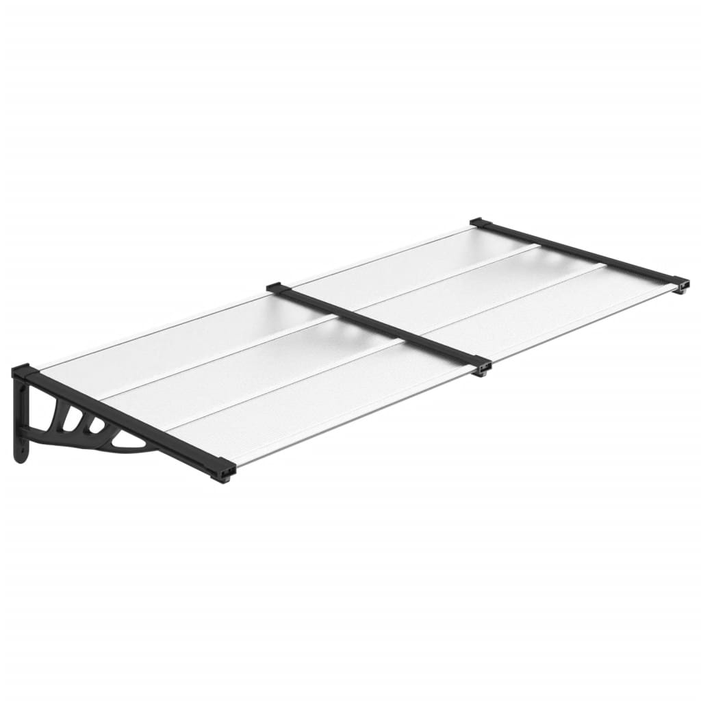 Vidaxl -Tür -Baldachin 199x90 cm Polycarbonat schwarz und transparent