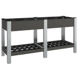 Vidaxl plantenbak verhoogd met schap 150x50x75 cm hkc grijs