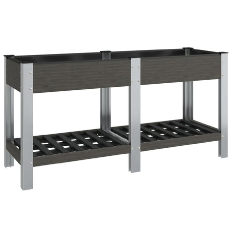 Vidaxl plantenbak verhoogd met schap 175x50x75 cm hkc grijs
