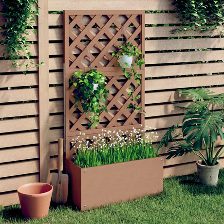 Vidaxl plantenbak met latwerk 65x33x135 cm hkc bruin