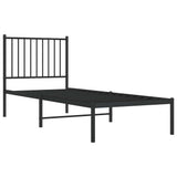 Vidaxl bedframe met hoofdbord metaal zwart 80x200 cm