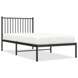 Vidaxl bedframe met hoofdbord metaal zwart 90x190 cm