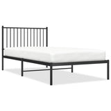 Vidaxl bedframe met hoofdbord metaal zwart 100x200 cm