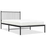 Vidaxl bedframe met hoofdbord metaal zwart 107x203 cm