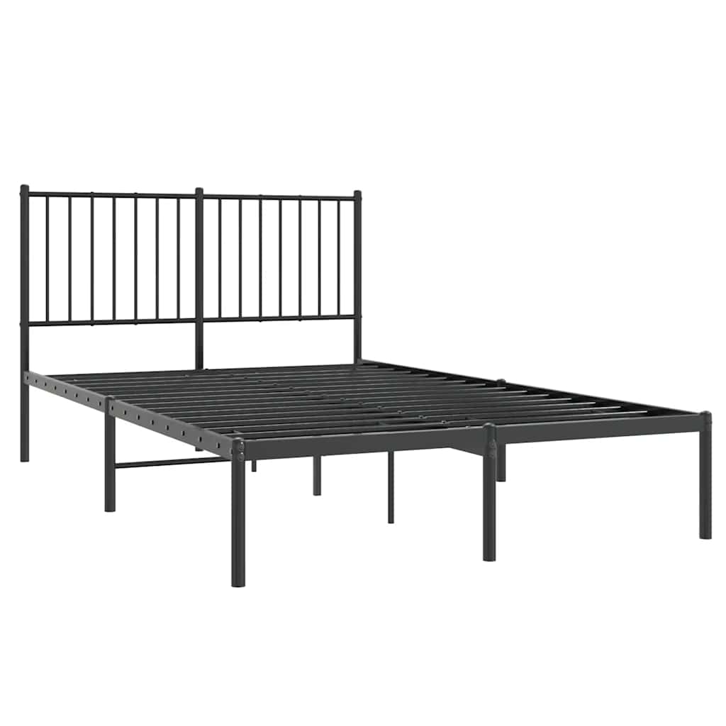 Vidaxl bedframe met hoofdbord metaal zwart 120x190 cm
