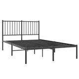Vidaxl bedframe met hoofdbord metaal zwart 120x190 cm