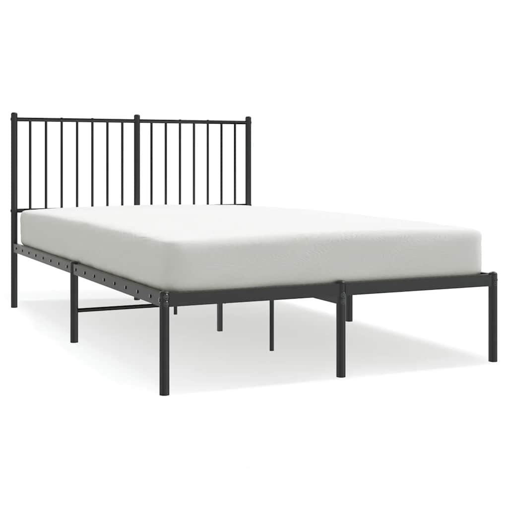 Vidaxl bedframe met hoofdbord metaal zwart 120x200 cm