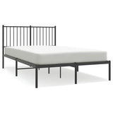 Vidaxl bedframe met hoofdbord metaal zwart 120x200 cm