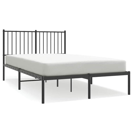 Vidaxl bedframe met hoofdbord metaal zwart 120x200 cm