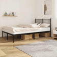 Vidaxl bedframe met hoofdbord metaal zwart 120x200 cm