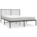 Vidaxl bedframe met hoofdbord metaal zwart 135x190 cm