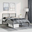 Vidaxl bedframe met hoofdbord metaal zwart 135x190 cm