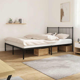 Vidaxl bedframe met hoofdbord metaal zwart 160x200 cm